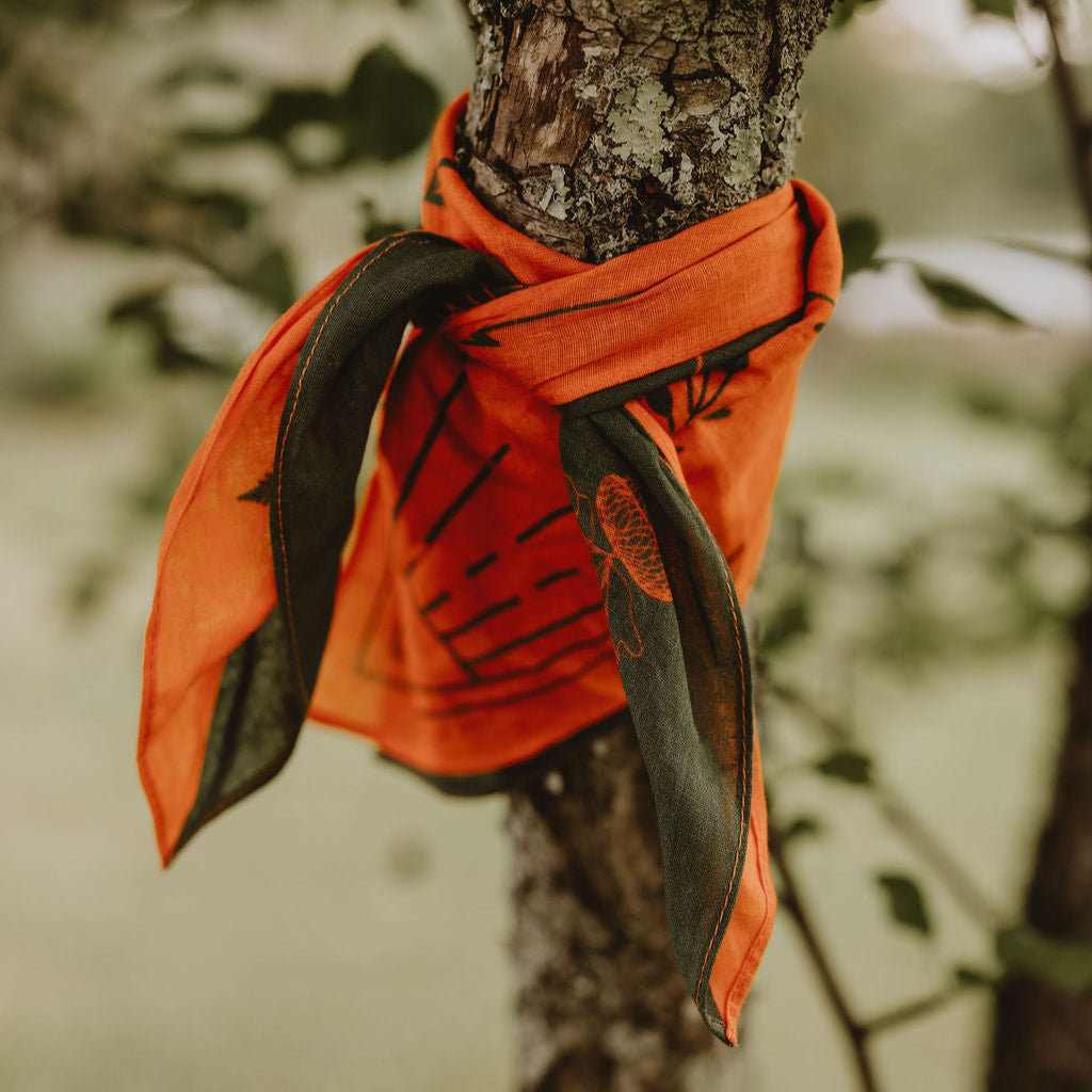 Buck Blaze Orange Bandana Split