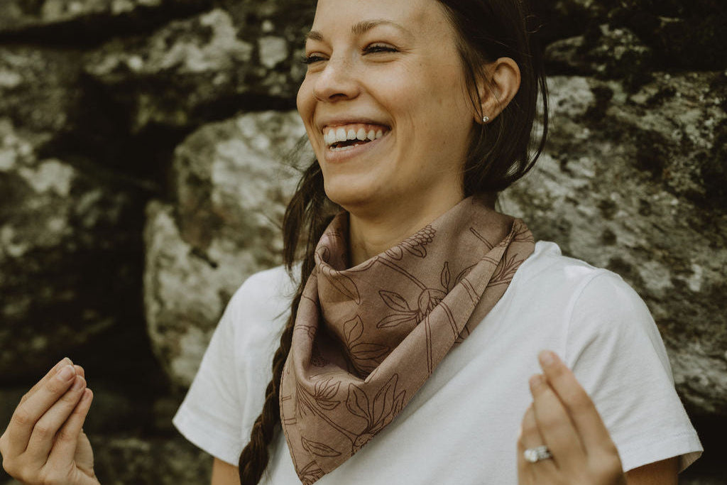 cute pink floral bandana for yoga