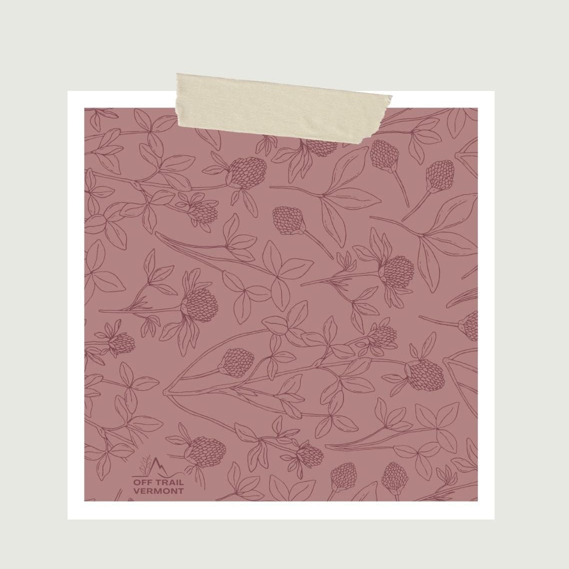 Infinite bandana with floral pattern on a light gray background