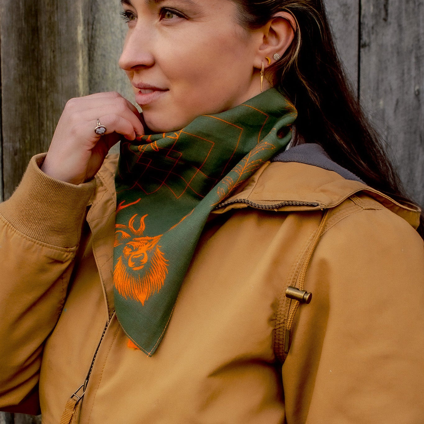 Buck Blaze Orange Bandana Split