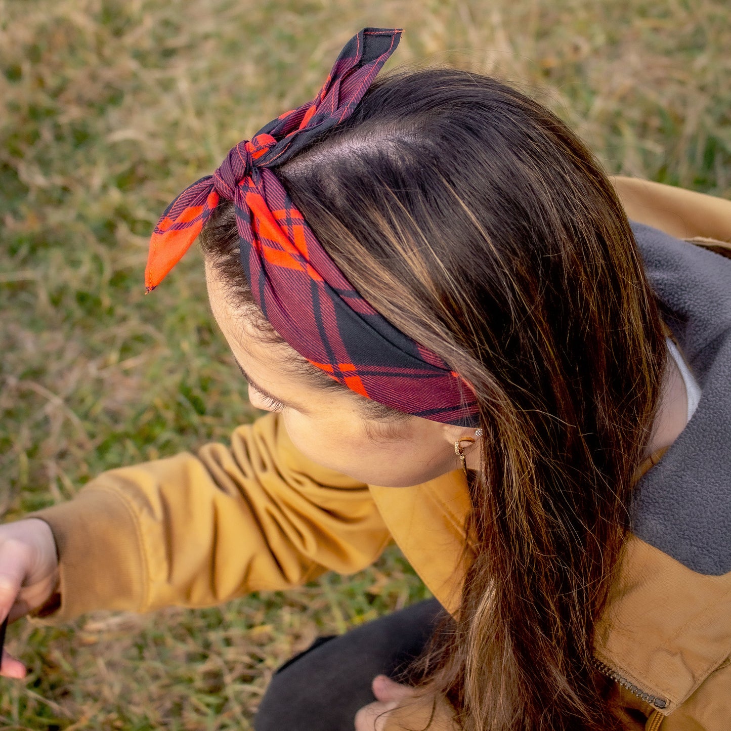 Red Plaid Infinite Bandana