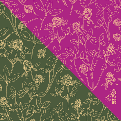 Pink and Green Wild clover bandana split with infinite design