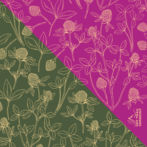 Pink and Green Wild clover bandana split with infinite design
