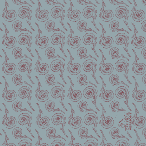 blue furled fiddlehead bandana